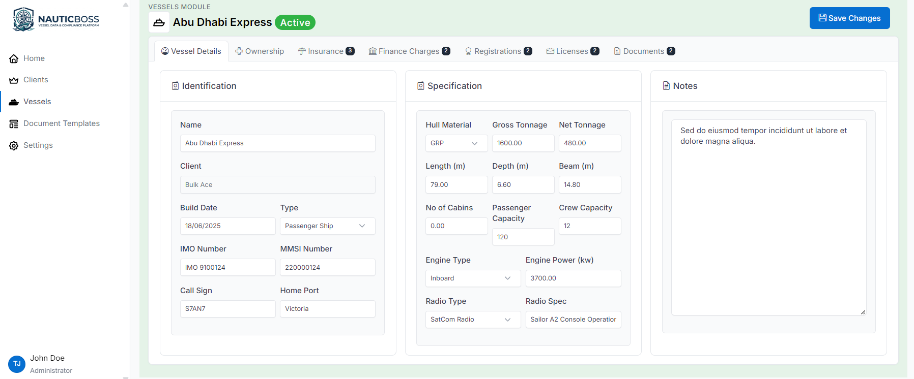 Vessel Editor